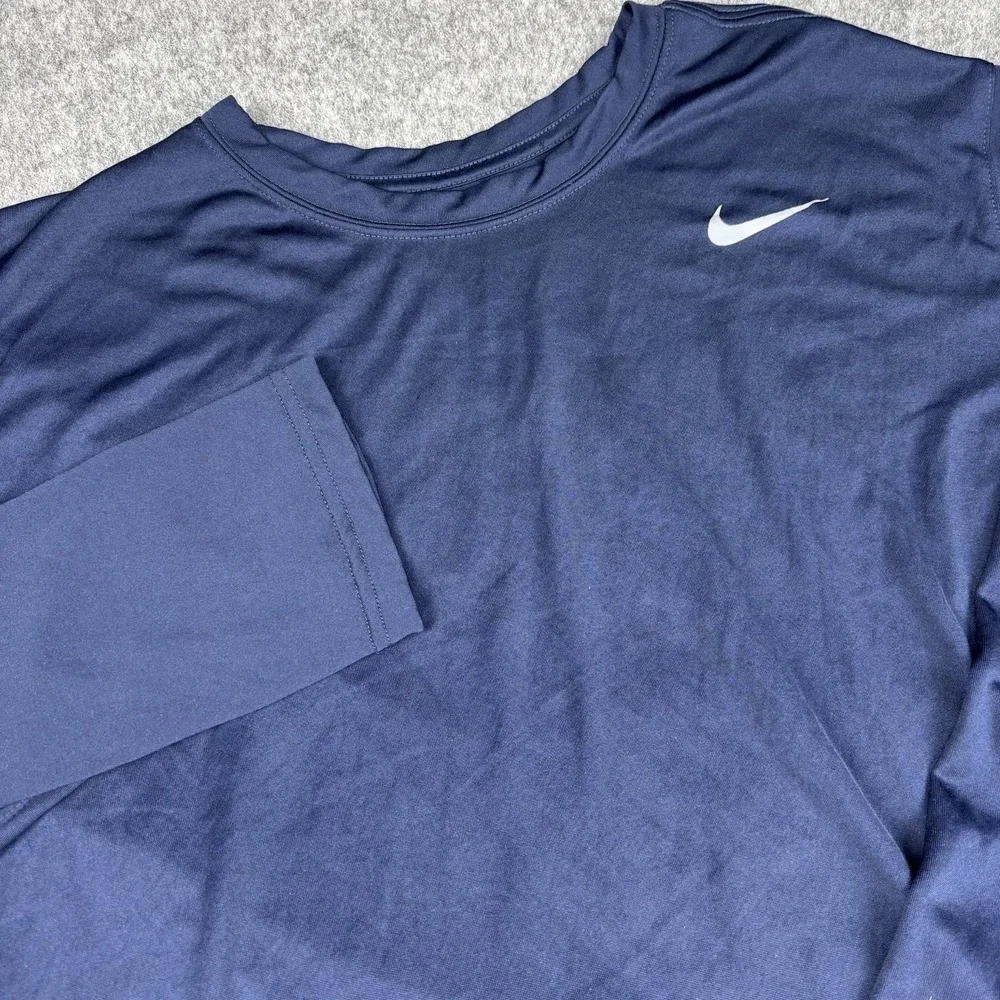Nike Shirt Mens Large Long Sleeve Blue Athletic Performance The Nike Tee Workout